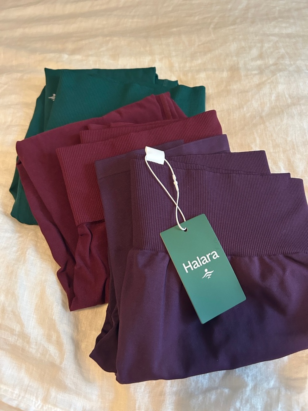 HALARA High-Waist Leggings Trio - Plum, Burgundy, Teal